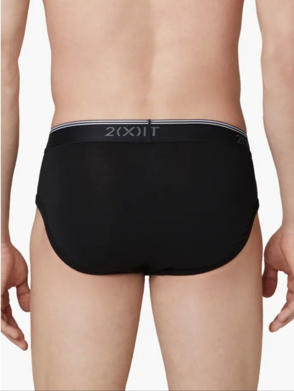 2xist Men's Strech Countour Pouch Black Cotton Briefs with Logo Waistband Sz XL - Picture 2 of 5